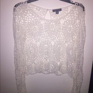 Kendall & Kylie White Crochet Top